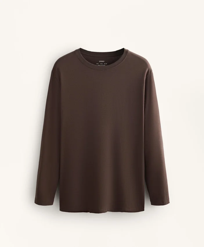 T-shirt oversize à manches longues en coton mélangé T-shirt oversize à manches longues en coton mélangé
