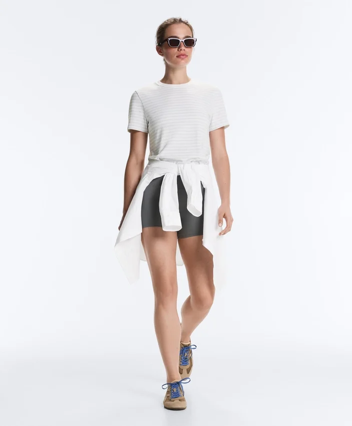 T-shirt à rayures en mélange de coton, coupe classique T-shirt à rayures en mélange de coton, coupe classique