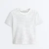 T-shirt à rayures en mélange de coton, coupe classique T-shirt à rayures en mélange de coton, coupe classique