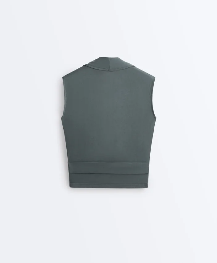 T-shirt sans manches croisé en mélange de modal T-shirt sans manches croisé en mélange de modal