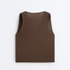 T-shirt sans manches croisé en mélange de modal T-shirt sans manches croisé en mélange de modal