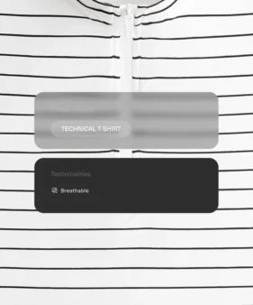 T-shirt sans manches à demi-fermeture éclair rayé
