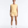 T-shirt sans manches en coton mélangé T-shirt sans manches en coton mélangé
