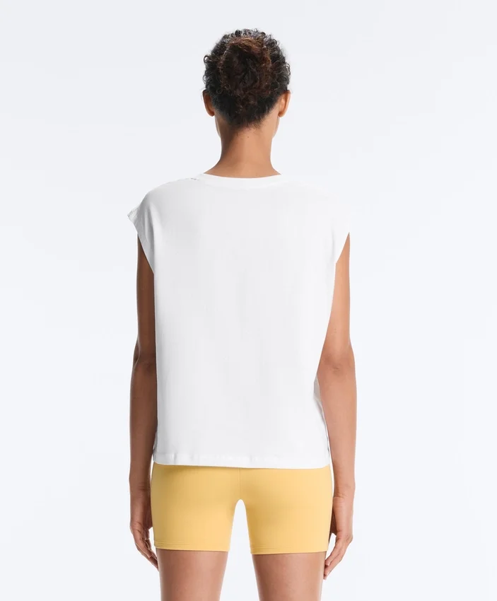 T-shirt sans manches en coton mélangé T-shirt sans manches en coton mélangé
