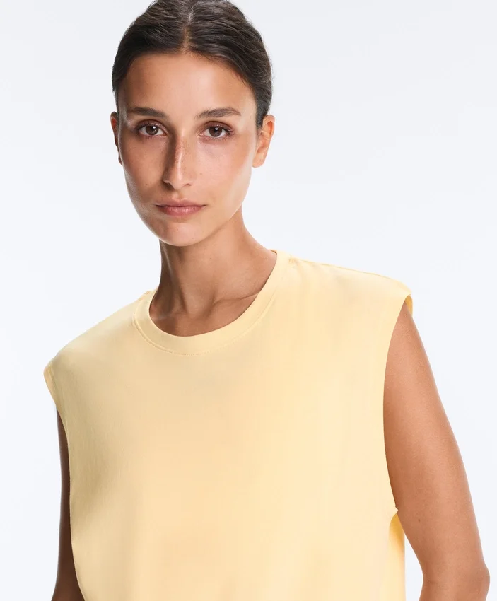 T-shirt sans manches en coton mélangé T-shirt sans manches en coton mélangé