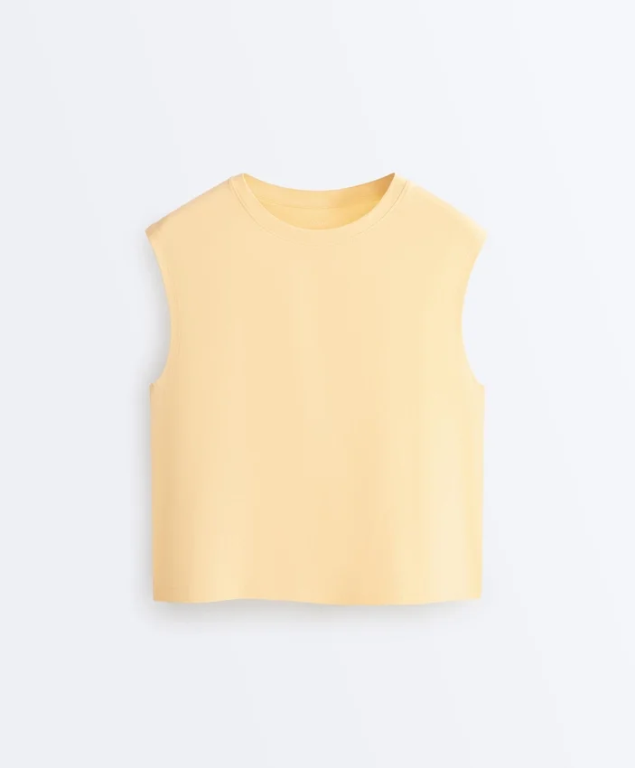 T-shirt sans manches en coton mélangé T-shirt sans manches en coton mélangé