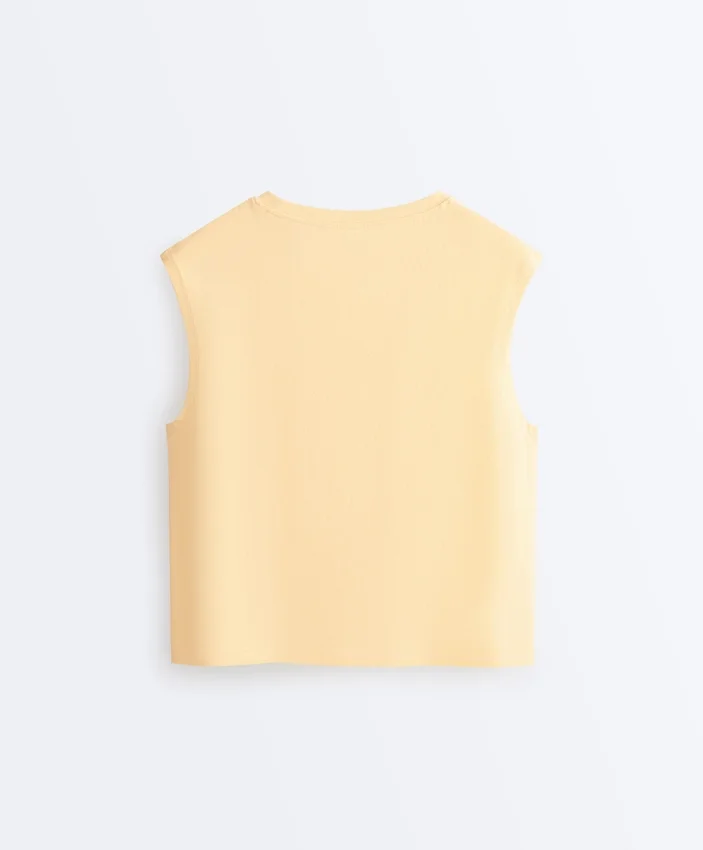 T-shirt sans manches en coton mélangé T-shirt sans manches en coton mélangé