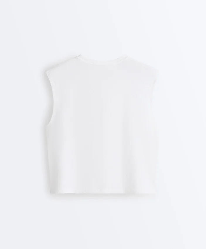 T-shirt sans manches en coton mélangé T-shirt sans manches en coton mélangé