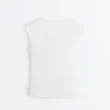 T-shirt sans manches en jersey côtelé avec boutons en coton et modal T-shirt sans manches en jersey côtelé avec boutons en coton et modal