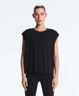 T-shirt sans manches en mélange de modal