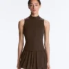 T-shirt sans manches à fermeture éclair