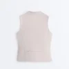 T-shirt sans manches à fermeture éclair