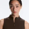 T-shirt sans manches à fermeture éclair