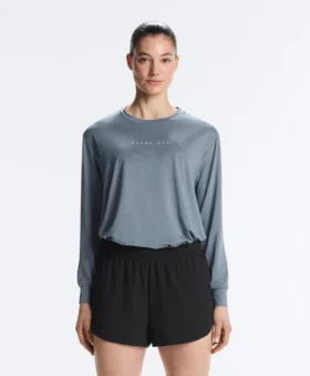 T-shirt technique à manches longues avec inscription