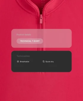T-shirt technique sans manches avec demi-fermeture éclair