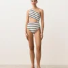 Trikinis asymétriques en crochet rayé