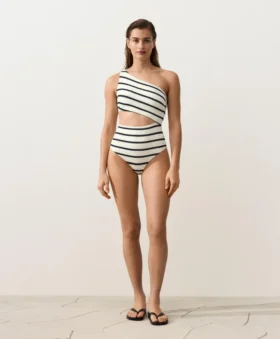 Trikinis asymétriques à rayures en crochet