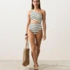 Trikinis asymétriques à rayures en crochet