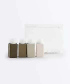 Trousse de toilette de voyage 4 gourdes