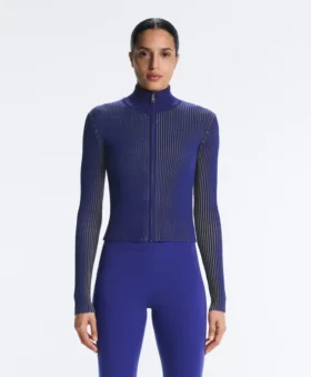 Veste ajustée en maille côtelée