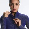 Veste ajustée en maille côtelée