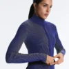 Veste ajustée en maille côtelée