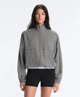 Veste aviateur en mélange de lyocell à carreaux vichy