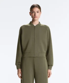 Veste aviateur à rayures en modal Soft Touch