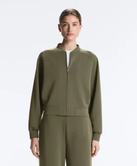 Veste aviateur à rayures en modal Soft Touch