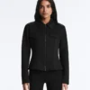 Veste à basque effet néoprène avec bordures côtelées Veste à basque effet néoprène avec bordures côtelées
