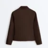 Veste à basque effet néoprène avec bordures côtelées Veste à basque effet néoprène avec bordures côtelées