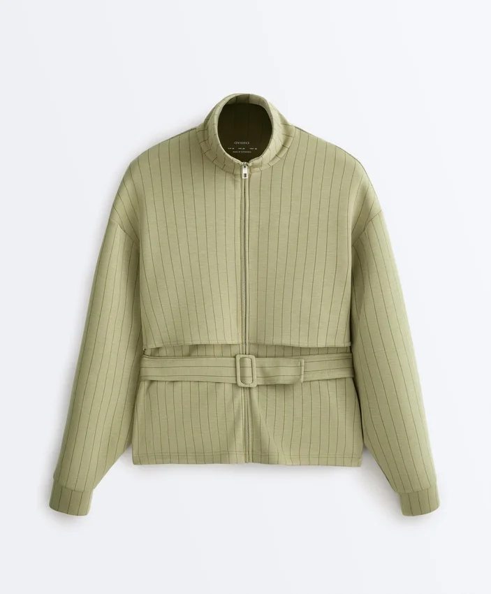Veste cape carrée en modal Soft Touch à fines rayures Veste cape carrée en modal Soft Touch à fines rayures