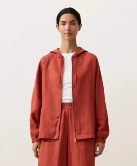 Veste à capuche 100 % lin