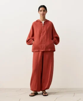 Veste à capuche 100 % lin