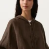 Veste à capuche 100 % lin
