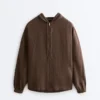 Veste à capuche 100 % lin