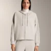 Veste à capuche avec détails en bord-côte et modal brossé Veste à capuche avec détails en bord-côte et modal brossé
