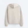 Veste à capuche avec détails en bord-côte et modal brossé Veste à capuche avec détails en bord-côte et modal brossé