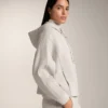 Veste à capuche avec détails en bord-côte et modal brossé Veste à capuche avec détails en bord-côte et modal brossé