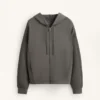 Veste à capuche avec détails en bord-côte et modal brossé Veste à capuche avec détails en bord-côte et modal brossé