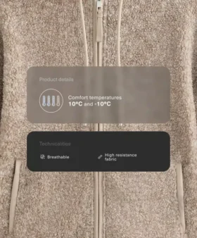 Veste à capuche en imitation peaux lainées