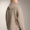 Veste à capuche en imitation peaux lainées