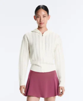Veste à capuche en maille ajourée