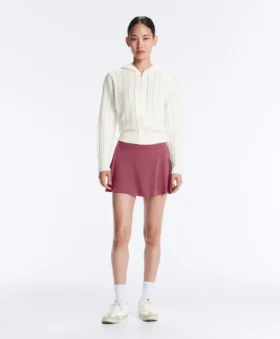 Veste à capuche en maille ajourée