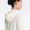 Veste à capuche en maille ajourée