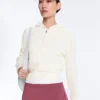 Veste à capuche en maille ajourée
