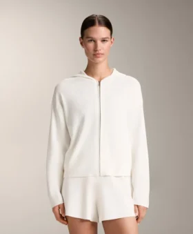 Veste à capuche en maille délavée