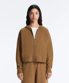 Veste à capuche en maille structurée