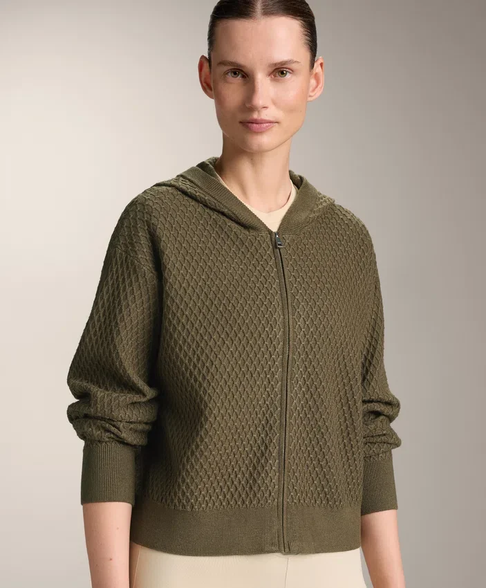 Veste à capuche en maille structurée Veste à capuche en maille structurée
