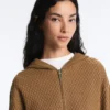 Veste à capuche en maille structurée Veste à capuche en maille structurée